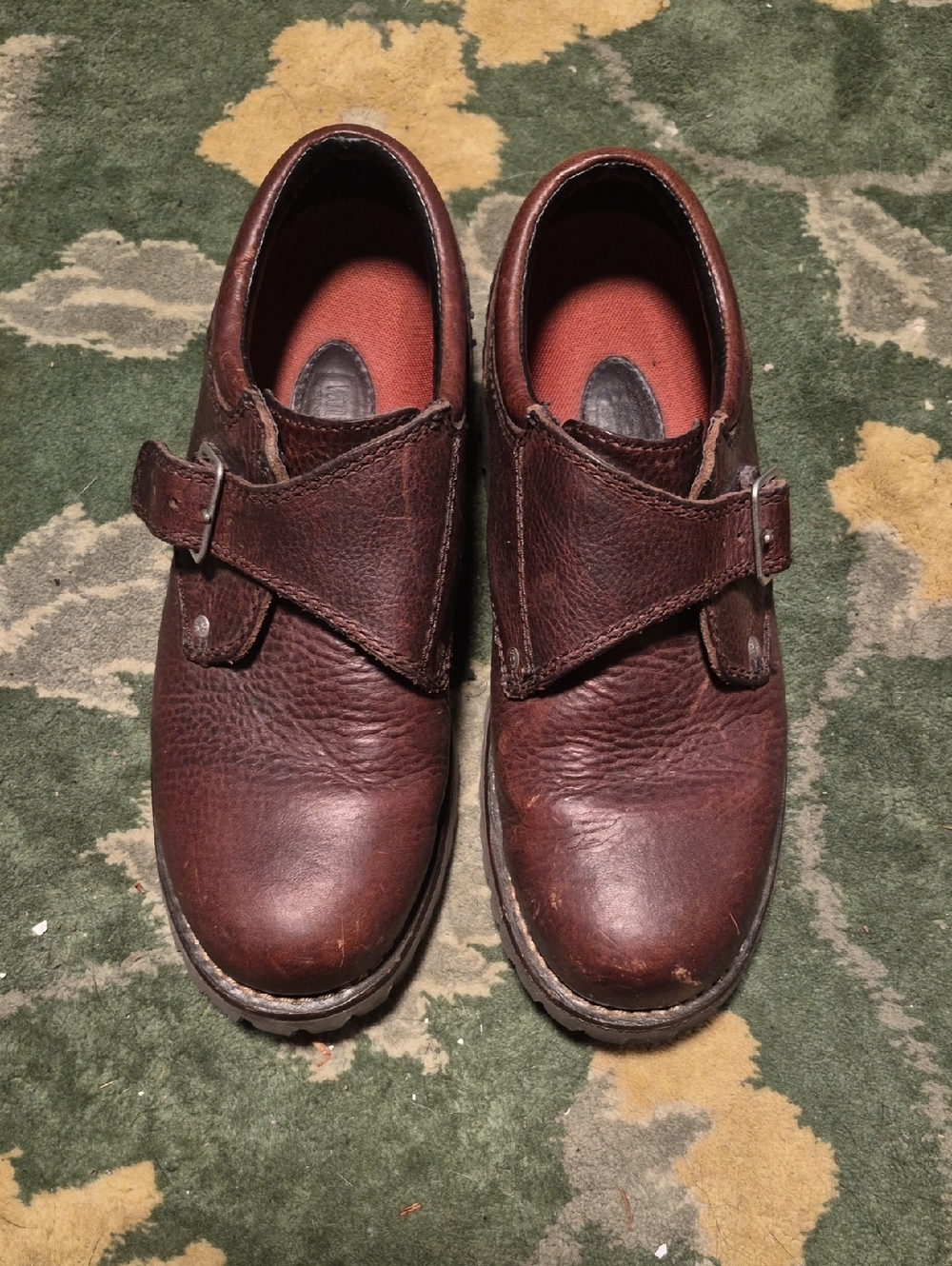 Wolverine Brown Leather Slip-On Buckle Shoes